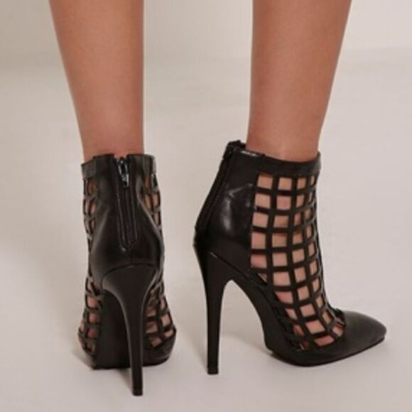 FOREVER 21 SUEDE POINTED TOE ZIPPER CLOSURE CUTOUT DESIGN  WOMEN"S SANDAL G1 - Picture 1 of 16